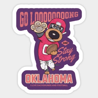 Cute Doxie Dog for go long oklahoma Dachshund Football Sticker